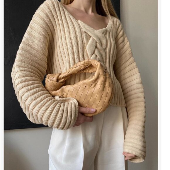 NWT House Of Dagmar Sasha Sweater Cropped Jumper Ivory Cream White Quiet Lux - Picture 7 of 8